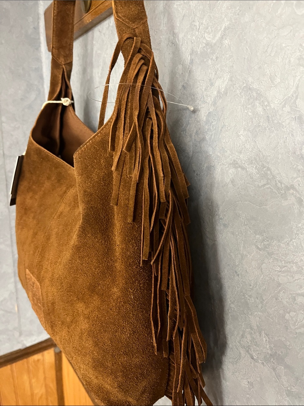 Haute Hippie Brown Suede Fringe Hobo Bag NWT - Picture 6 of 10